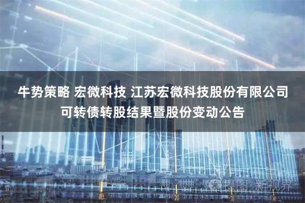 牛势策略 宏微科技 江苏宏微科技股份有限公司可转债转股结果暨股份变动公告